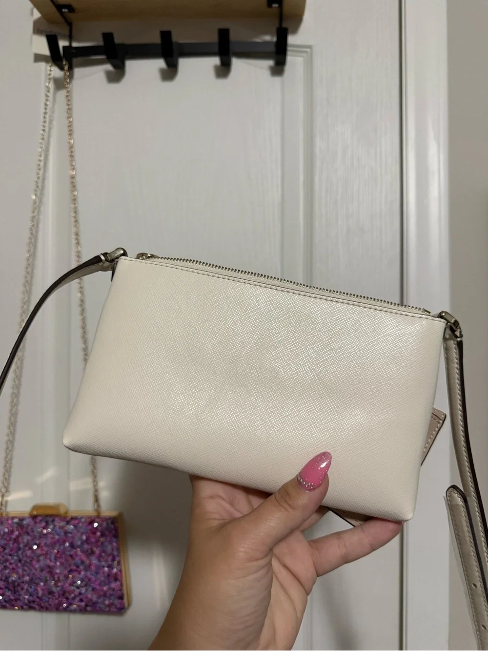 kate spade Cream and Tan Crossbody with Matching Wristlet